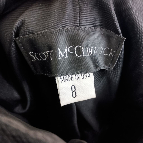 Vintage 90s Scott McClintock Black Floral Mini Dress Size 8 - Picture 10 of 13